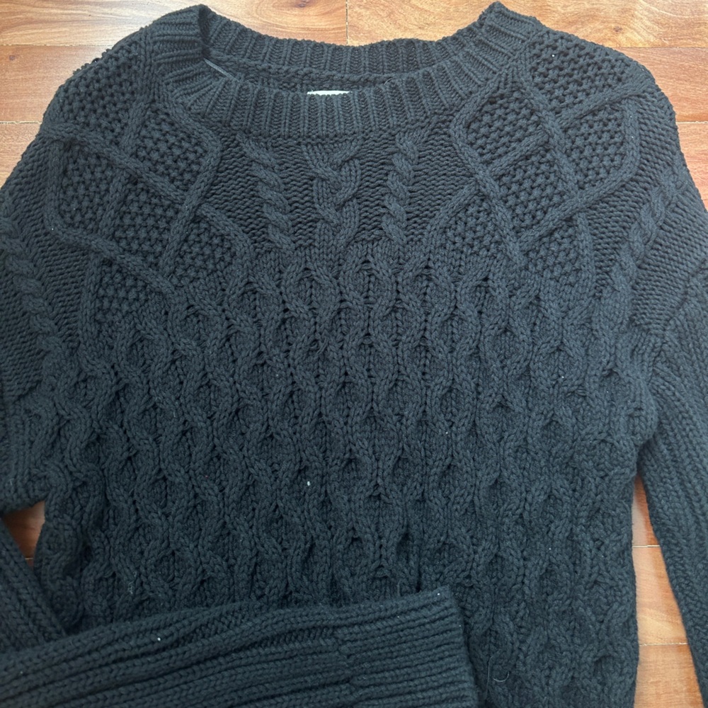 Black Cable Knit Sweater